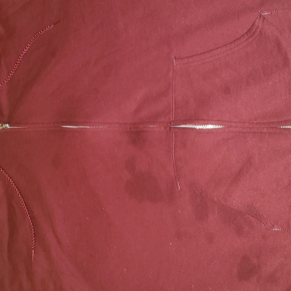 Hanes Ecosmart Zipup Hooded Sweatshirt Size XL Burgandy - Picture 2 of 5